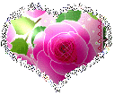 Gif animé coeur et rose rose